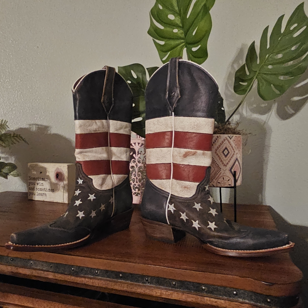 Roper Red, White, and Blue Star Boots